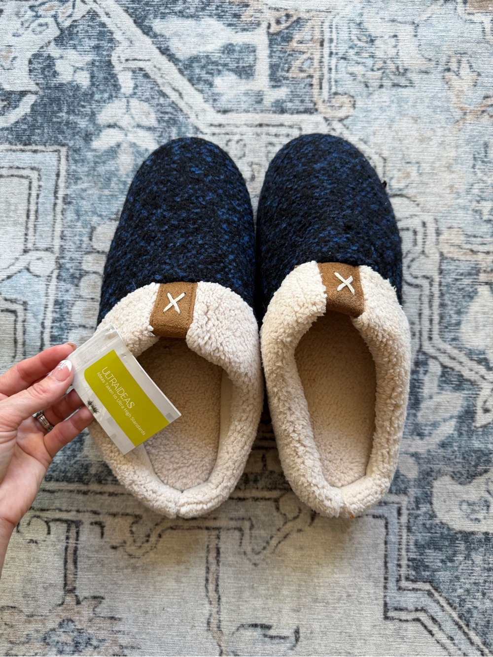 Navy Blue Cozy Slip-On Slippers